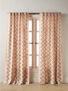 Anthropologie Calista Printed Floral Curtains (4 panels); Pretty in Pink